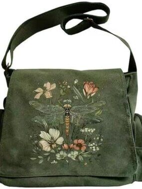 Pattern Messenger Bag Canvas Crossbody Bags Women/Men Purses with Pockets